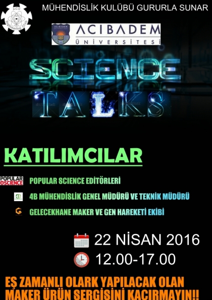 Science Talks 2016 Etkinlik Afişi